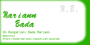 mariann bada business card